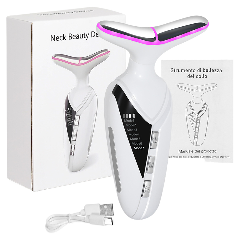 Neck massager, seven-color skin rejuvenation device, beauty device