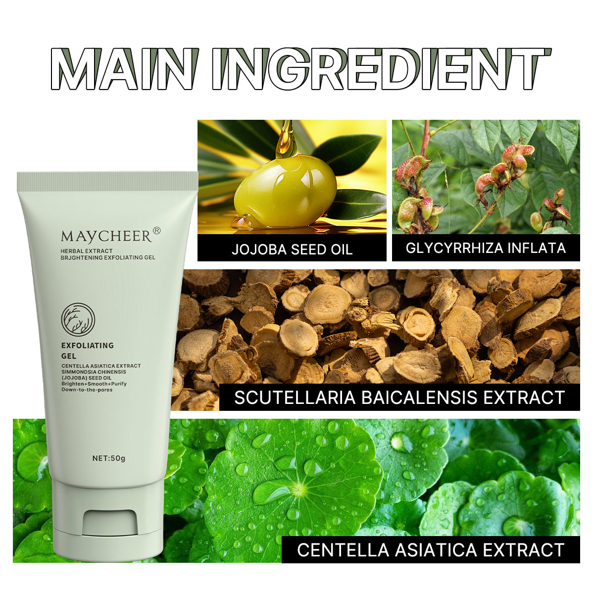 Herbal Extract Brightening Exfoliating Gel – Gentle Facial Peeling Gel for Smooth, Radiant Skin
