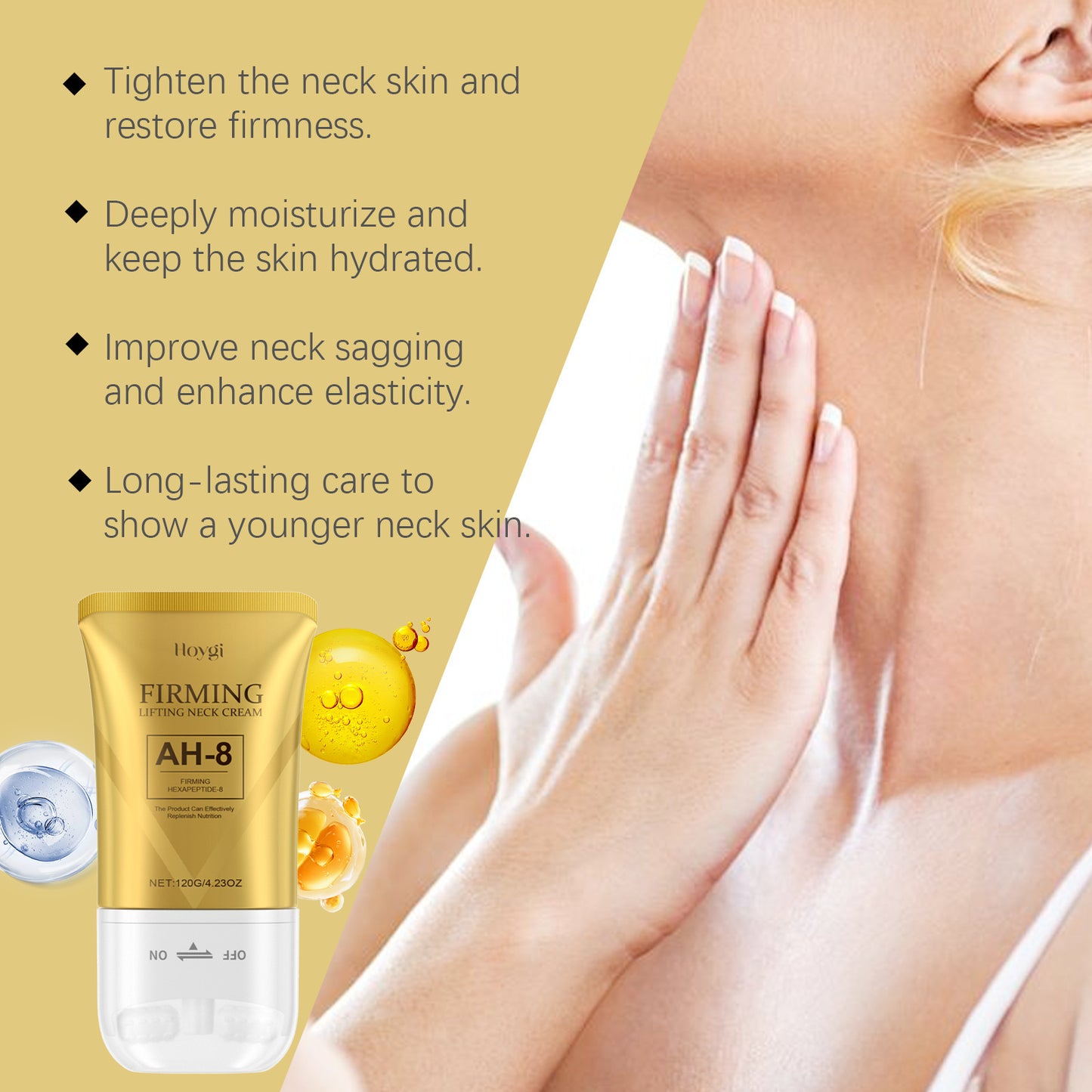 Anti-Aging Firming Neck Roller Cream – Anti-Wrinkle, Lifting & Hydration for Neck and Chin