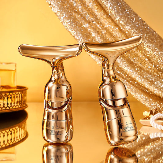 Golden 4D Lifting & Firming Facial Massage Device – Skin Tightening, Wrinkle-Reducing, Anti-Aging Infusion Tool for Radiant Skin