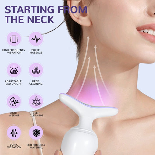 Neck massager, seven-color skin rejuvenation device, beauty device