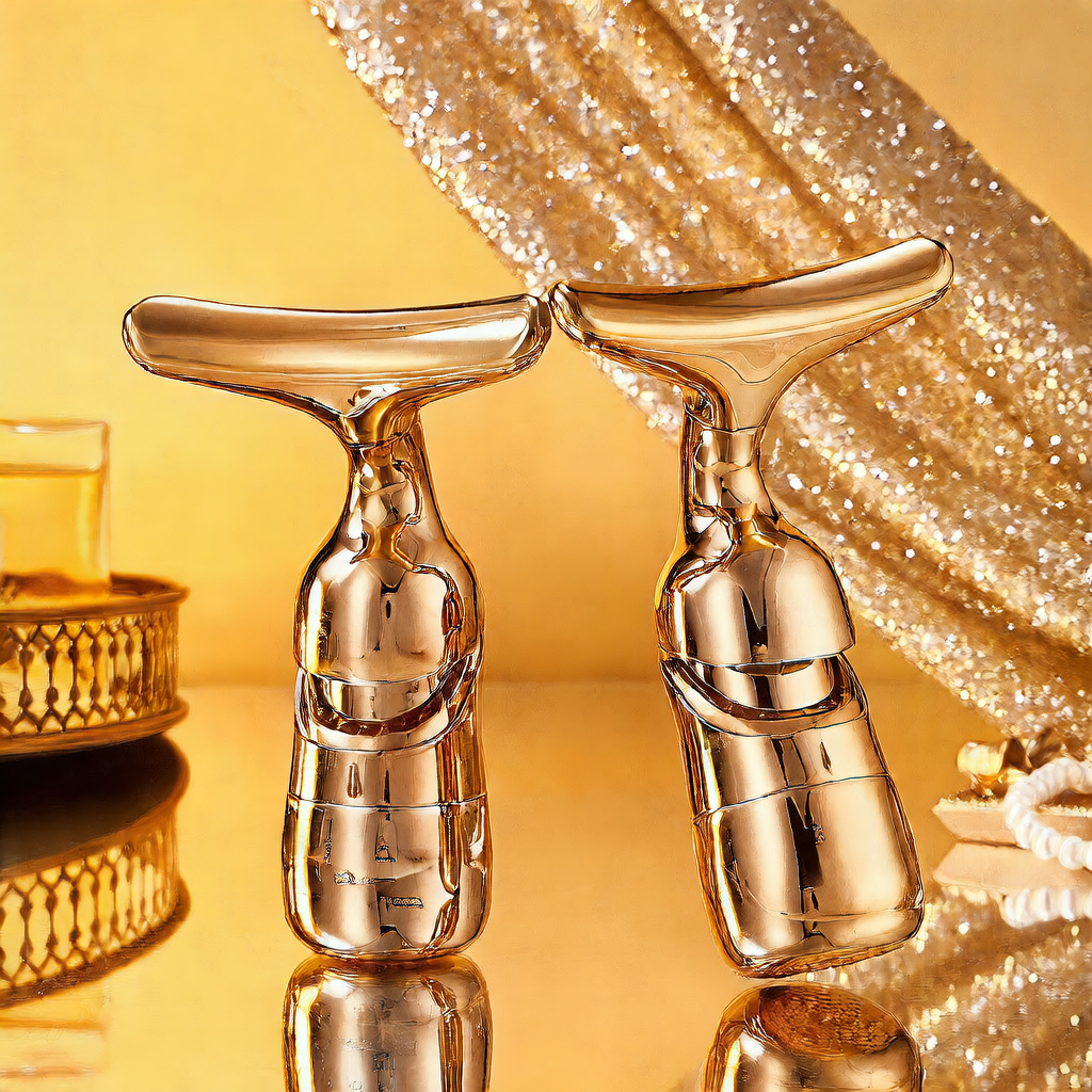 Golden 4D Lifting & Firming Facial Massage Device – Skin Tightening, Wrinkle-Reducing, Anti-Aging Infusion Tool for Radiant Skin