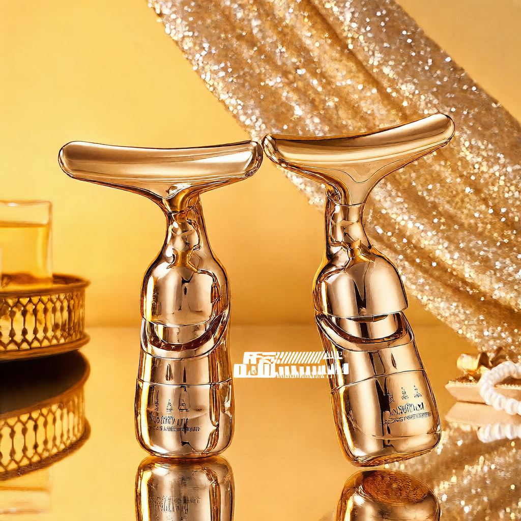 Golden 4D Lifting & Firming Facial Massage Device – Skin Tightening, Wrinkle-Reducing, Anti-Aging Infusion Tool for Radiant Skin